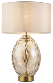 Endon 101150 - Lampă de masă ERIN, cu intensitate reglabilă, 1xE27/10W/230V, alb/bej fumuriu