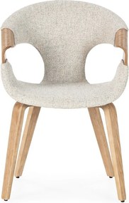 Set de scaune de sufragerie bej cu cotiere 2 buc. tapițat Elif – MOME