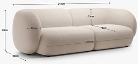 Canapea Kate 4 locuri catifea Salvador L243 cm