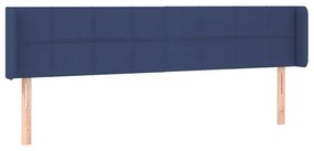3118780 vidaXL Tăblie de pat cu aripioare albastru 163x16x78/88 cm textil