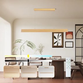 Brilagi - Lustra LED cu dimmer pe cablu SLIMLINE LED/40W/230V 3000-6000K decor stejar + telecomandă