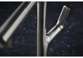 Baterie de chiuvetă cu cap de duș extractibil KFA Armatura 6623-220-22 DUERO DESIGN oțel inoxidabil