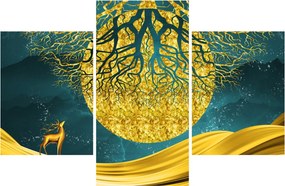 Tablou - Abstract, peisaj auriu (90x60 cm)