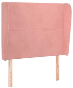 3117723 vidaXL Tăblie de pat cu aripioare, roz, 103x23x118/128 cm, catifea