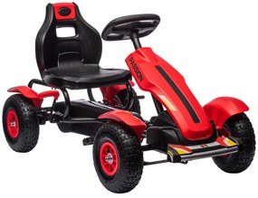HOMCOM Kart cu Pedale pentru Copii 5-12 Ani, 121x58x61 cm, Roșu | Aosom Romania