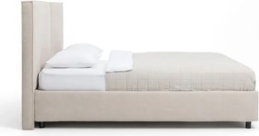 Pat dublu tapițat bej cu spațiu de depozitare cu saltea/ somieră 180x200 cm Myra Bold - Bonami Selection