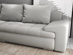 Colțar extensibil dumonde cu ladă de depozitare si sezut confortabil din spuma high-density, Leonardo Royal Gri 260x185 cm