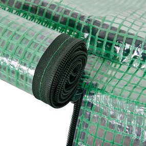 Outsunny Seră de grădină mini seră seră de roșii 2 x 1 x 0,8 m ușă cu fermoar folie PE cadru oțel verde | Aosom Romania