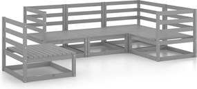 vidaXL Set mobilier de grădină, 5 piese, gri, lemn masiv de pin