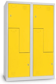 Dulap metalic Z, 120 x 50 x 180 cm, blocare, galben - ral 1023