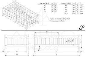 Pat pentru copii în culoare naturală din lemn de pin 140x200 cm Mila CP – Adeko