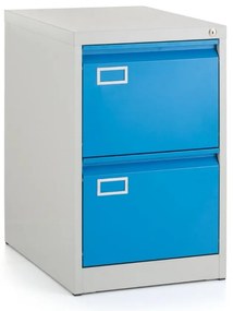 Dosar metalic A4 - 2 sertare, 45,5 x 62 x 71,5 cm, incuietoare cilindrica, albastru - ral 5012