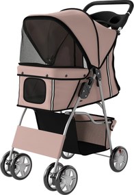 PawHut Carucior Animale Pliabil Cafeniu – 75×45×97 cm, Confort &amp; Mobilitate | Aosom Romania