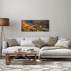 Tablou cu pod în valea din Scoția (120x50 cm)