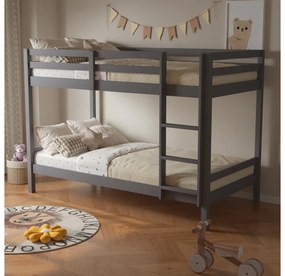 Pat etajat pentru copii 90 cm Invocato (gri) (cu somieră). 1116362