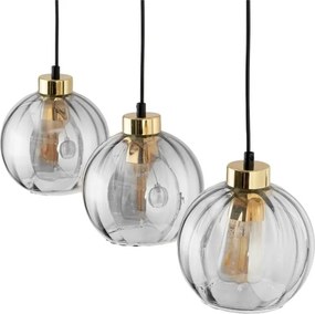 Lustră LED pe cablu DEVI 3xE27/15W/230V negru/fumuriu