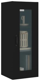 Dulap de perete suspendat, negru, 34,5x34x90 cm 1, Negru