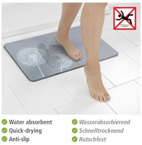 Covoraș de baie gri din diatomit 39x60 cm Astera – Wenko