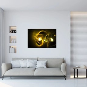 Tabloul abstract cu bile galbene (90x60 cm)