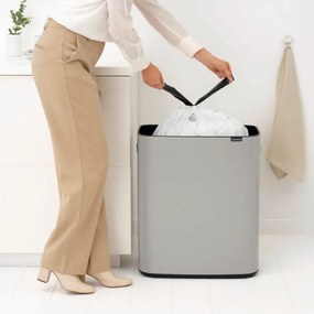 Cos de gunoi Brabantia Bo Touch 1010455, 60 l, Deschidere lina si silentioasa, Deschidere larga, Gri deschis