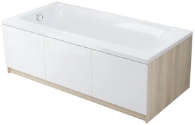 Cada baie incastrata Cersanit Smart, 160 x 80 cm, orientare dreapta, alb lucios 1600x800 mm, Dreapta