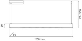 Lustră suspendată pe cablu LINEA LED/36W/230V 3000/4000/5700K CRI 90 alb