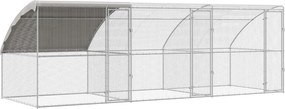 vidaXL Cușcă pentru pui 3 pcs Argintiu 600 x 200 x 200 cm Oțel și PE