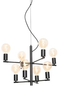 Lampă modernă cu pandantiv neagră cu 8 lumini - Osprey