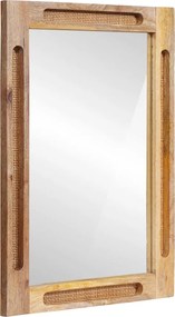 vidaXL Oglindă pentru baie Maro 50 x 2,5 x 70 cm Lemn de mango solid