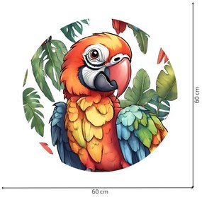 PIPPER. Autocolant circular de perete „Papagali” mărimea: 60cm