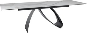 Masa extensibila DIUNA, alb/negru, sticla securizata/ceramica/metal, 1