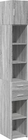 vidaXL Dulap depozitare slim sonoma gri 30x42,5x225 cm lemn prelucrat