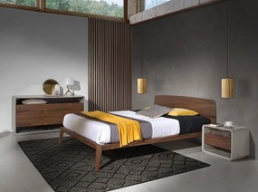 Masuta, Noptiera furnir din lemn de nuc si MDF lacuit, Anna