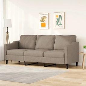 348968 vidaXL Canapea cu 3 locuri, taupe, 210 cm, material textil