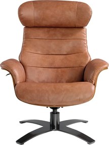 Fotoliu pivotant, functie relax, tapitat cu piele George
