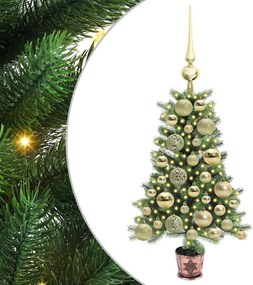 vidaXL Brad de Crăciun cu 150 LED cu suport Verde 65 cm PE