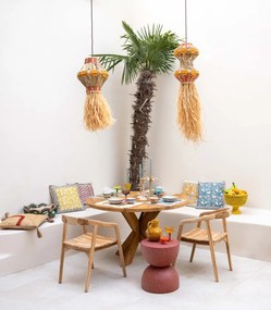 Suport lumanare bej din aluminiu H28cm Palm