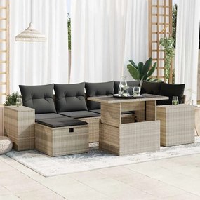 3327942 vidaXL Set mobilier de grădină cu perne, 8 piese gri deschis poliratan