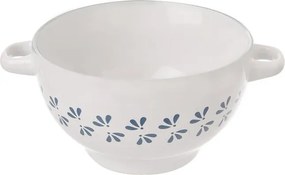 Orion Bol de supă din ceramică ALBASTRU CU IMPRIMEU, 0,75 L