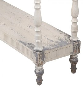 Consola alba, din lemn, aspect vintage, Lis
