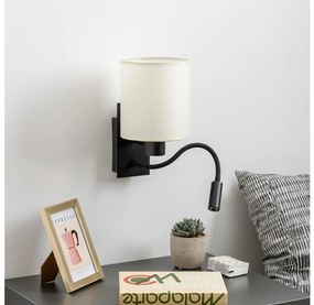 Lampă LED de perete Brilagi NUBILA 1xE27/25W/230V + LED/3W negru/crem