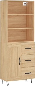 vidaXL Dulap înalt, stejar sonoma, 69,5x34x180 cm, lemn compozit