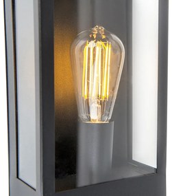 Lampă de perete exterioară neagră cu senzor crepuscular - Rotterdam