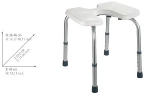 WENKO 206051100 - Scaun SECURA 46x53,5 cm alb/argintiu