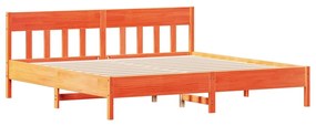 3216205 vidaXL Cadru de pat cu tăblie, maro ceruit, 180x200 cm, lemn masiv pin