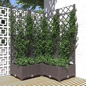 Jardiniera de gradina cu spalier, maro, 80x80x121,5 cm, PP 1, Maro, 80 x 80 x 121.5 cm