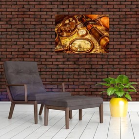Tablou pe sticlă - uneltele itorice ale marinarior (70x50 cm)