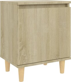 vidaXL Noptieră cu picioare din lemn masiv, stejar sonoma, 40x30x50 cm