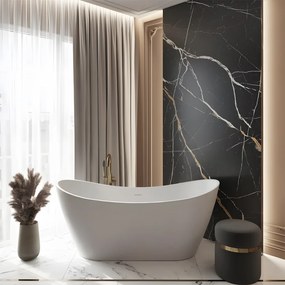 Cada freestanding Rea Ferrano, alb lucios, 170 x 80 cm