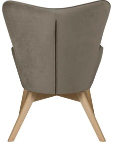 Fotoliu maro deschis cu tapițerie din catifea Niko – Ropez